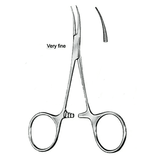 Jacobson-Halstead Haemostatic Forceps (Curved, Serrated)