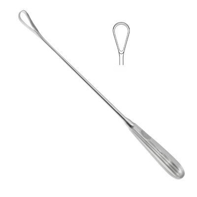 Sims Uterine Curette, malleable serrated handle
