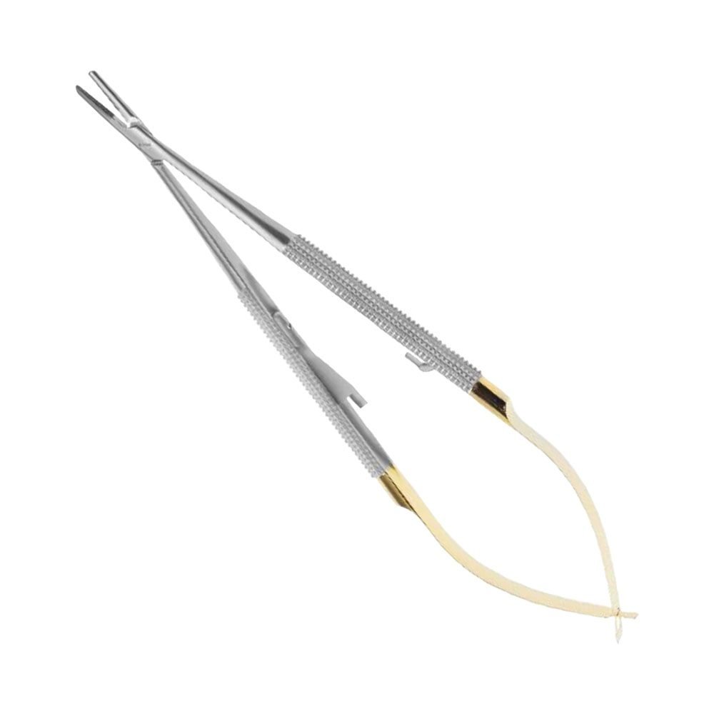 Castroviejo Needle Holder 5.5 inch Tungsten Carbide with Lock Straight Serrated 1pcs