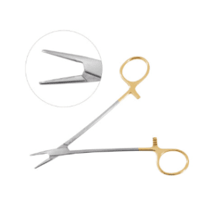 Crile Wood Needle Holder Tungsten Carbide Jaws Serrated