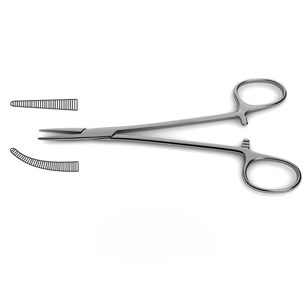 Halsted Mosquito Forceps, Length 12cm, Serrated, Curved 1pcs