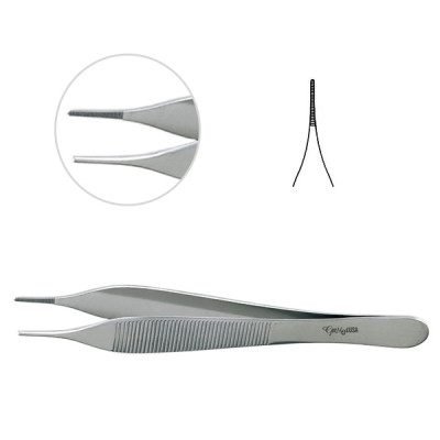 Hudson Dressing Forceps 5inch Serrated 1pcs