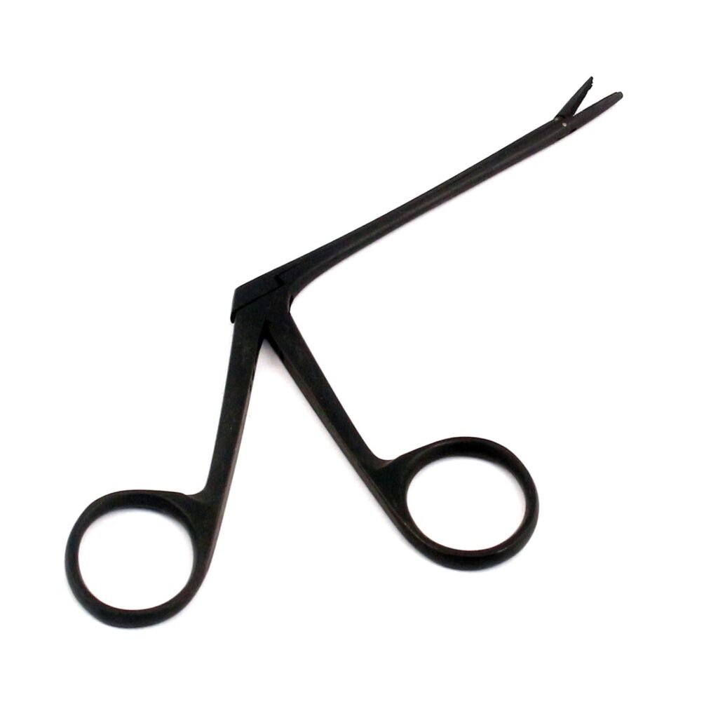 Micro Alligator Ear Forceps 3 inch Shaft Serrated 0.6mm Ebony Finish 1pcs