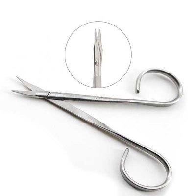 Stitch Scissors Curved 4inch Fine Tips - Blunt Blades 1pcs