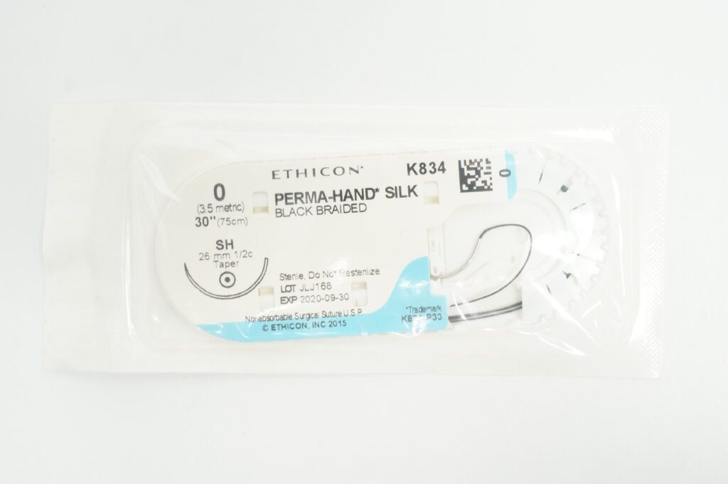 Sutures Size 0 Silk Black Braided or similar 26mm Tapered 2pcs