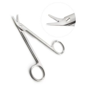 Wire Cutting Scissors 4 3by4 inch Angled One Serrated Blade 1pc