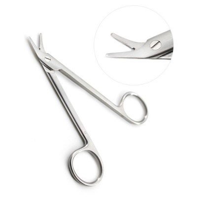Wire Cutting Scissors 4 3by4 inch Angled One Serrated Blade 1pc